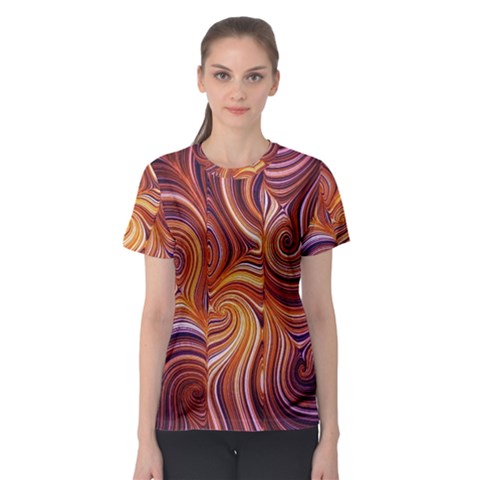 Electric Field Art Liv Women s Sport Mesh Tee by okhismakingart