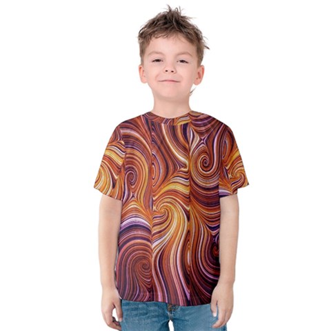 Electric Field Art Liv Kids  Cotton Tee by okhismakingart