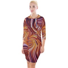 Electric Field Art Liv Quarter Sleeve Hood Bodycon Dress by okhismakingart