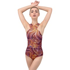 Electric Field Art Liv Cross Front Low Back Swimsuit