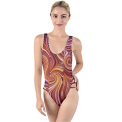 Electric Field Art Liv High Leg Strappy Swimsuit