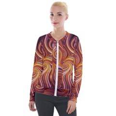 Electric Field Art Liv Velour Zip Up Jacket by okhismakingart