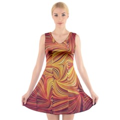 Electric Field Art Lv V-neck Sleeveless Dress by okhismakingart