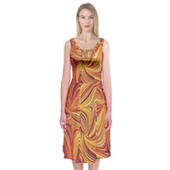 Electric Field Art Lv Midi Sleeveless Dress by okhismakingart