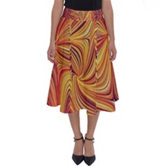 Electric Field Art Lv Perfect Length Midi Skirt by okhismakingart