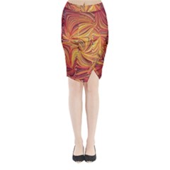 Electric Field Art Lv Midi Wrap Pencil Skirt by okhismakingart