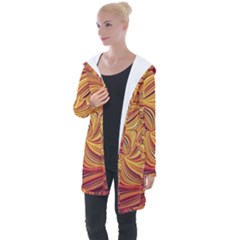 Electric Field Art Lv Longline Hooded Cardigan