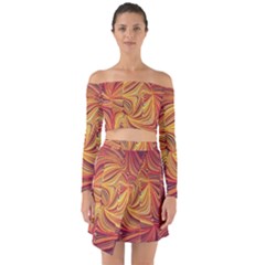 Electric Field Art Lv Off Shoulder Top With Skirt Set by okhismakingart