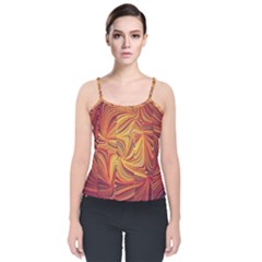 Electric Field Art Lv Velvet Spaghetti Strap Top