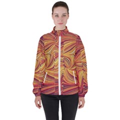 Electric Field Art Lv Women s High Neck Windbreaker by okhismakingart