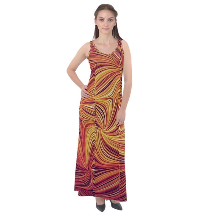 Electric Field Art LV Sleeveless Velour Maxi Dress