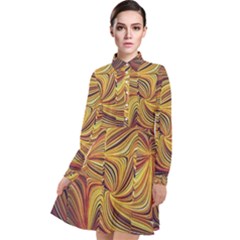 Electric Field Art Lvi Long Sleeve Chiffon Shirt Dress