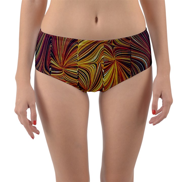 Electric Field Art LVI Reversible Mid-Waist Bikini Bottoms