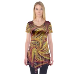 Electric Field Art Lvi Short Sleeve Tunic  by okhismakingart