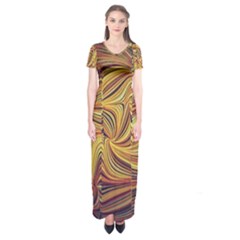 Electric Field Art Lvi Short Sleeve Maxi Dress by okhismakingart