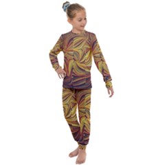 Electric Field Art Lvi Kids  Long Sleeve Set  by okhismakingart