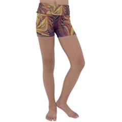 Electric Field Art Lvi Kids  Lightweight Velour Yoga Shorts