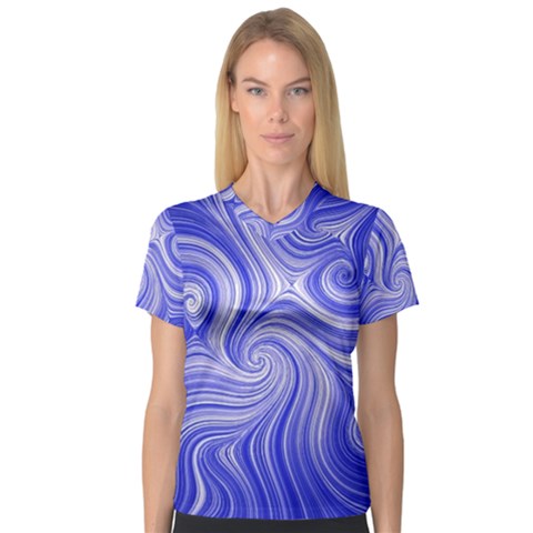 Electric Field Art Lvii V-neck Sport Mesh Tee by okhismakingart