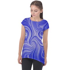 Electric Field Art Lvii Cap Sleeve High Low Top