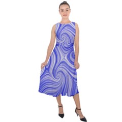 Electric Field Art Lvii Midi Tie-back Chiffon Dress by okhismakingart