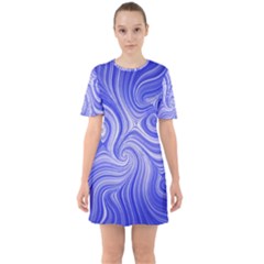 Electric Field Art Lvii Sixties Short Sleeve Mini Dress by okhismakingart