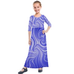 Electric Field Art Lvii Kids  Quarter Sleeve Maxi Dress