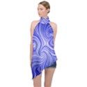 Electric Field Art LVII Halter Asymmetric Satin Top View1