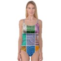 Electric Field Art Collage I Camisole Leotard  View1