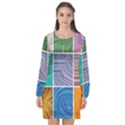 Electric Field Art Collage I Long Sleeve Chiffon Shift Dress  View1