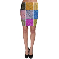 Electric Field Art Collage Ii Bodycon Skirt by okhismakingart