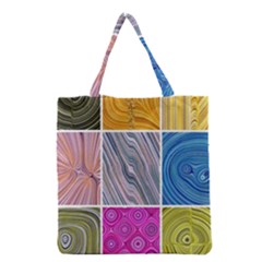 Electric Field Art Collage Ii Grocery Tote Bag by okhismakingart