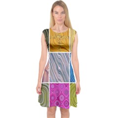 Electric Field Art Collage Ii Capsleeve Midi Dress by okhismakingart