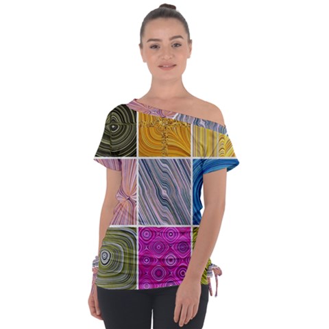 Electric Field Art Collage Ii Tie-up Tee by okhismakingart