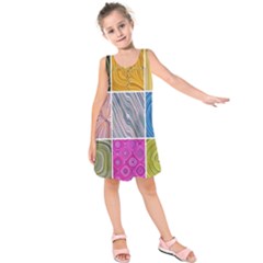 Electric Field Art Collage Ii Kids  Sleeveless Dress by okhismakingart