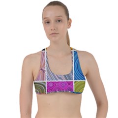 Electric Field Art Collage Ii Criss Cross Racerback Sports Bra by okhismakingart