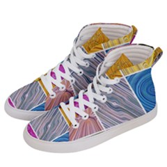 Electric Field Art Collage Ii Women s Hi-top Skate Sneakers by okhismakingart