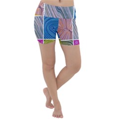 Electric Field Art Collage Ii Lightweight Velour Yoga Shorts