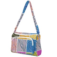 Electric Field Art Collage Ii Front Pocket Crossbody Bag by okhismakingart