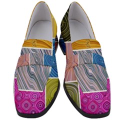 Electric Field Art Collage Ii Women s Chunky Heel Loafers