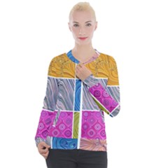 Electric Field Art Collage Ii Casual Zip Up Jacket