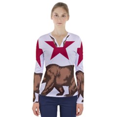 Nicepng California Outline Png 502994 V-neck Long Sleeve Top by pulstar