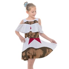 Bear Bear Kids  Shoulder Cutout Chiffon Dress by pulstar