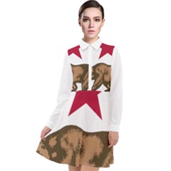 Bear Bear Long Sleeve Chiffon Shirt Dress