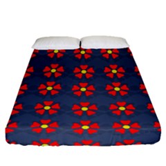 Red Begonias Fitted Sheet (queen Size) by WensdaiAmbrose