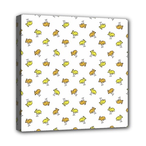 Birds, Animal, Cute, Sketch, Wildlife, Wild, Cartoon, Doodle, Scribble, Fashion, Printed, Allover, For Kids, Drawing, Illustration, Print, Design, Patterned, Pattern Mini Canvas 8  X 8  (stretched) by dflcprintsclothing