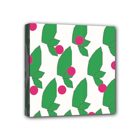 Feuilles Et Pois Mini Canvas 4  X 4  (stretched)