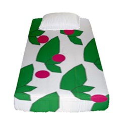 Feuilles Et Pois Fitted Sheet (single Size) by perlette