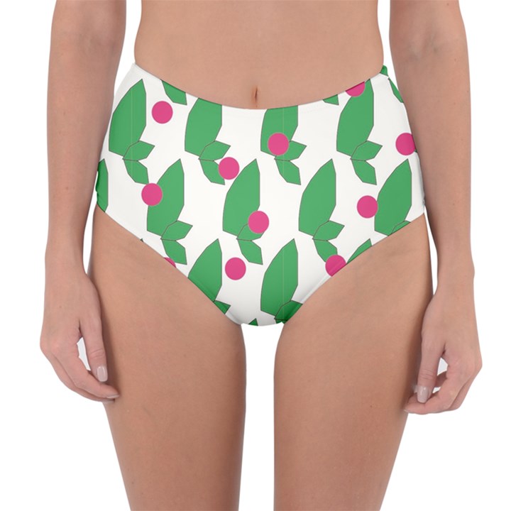 Feuilles Et Pois Reversible High-Waist Bikini Bottoms