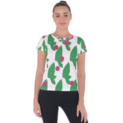 Feuilles Et Pois Short Sleeve Sports Top 