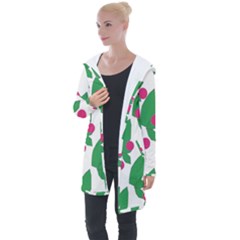 Feuilles Et Pois Longline Hooded Cardigan